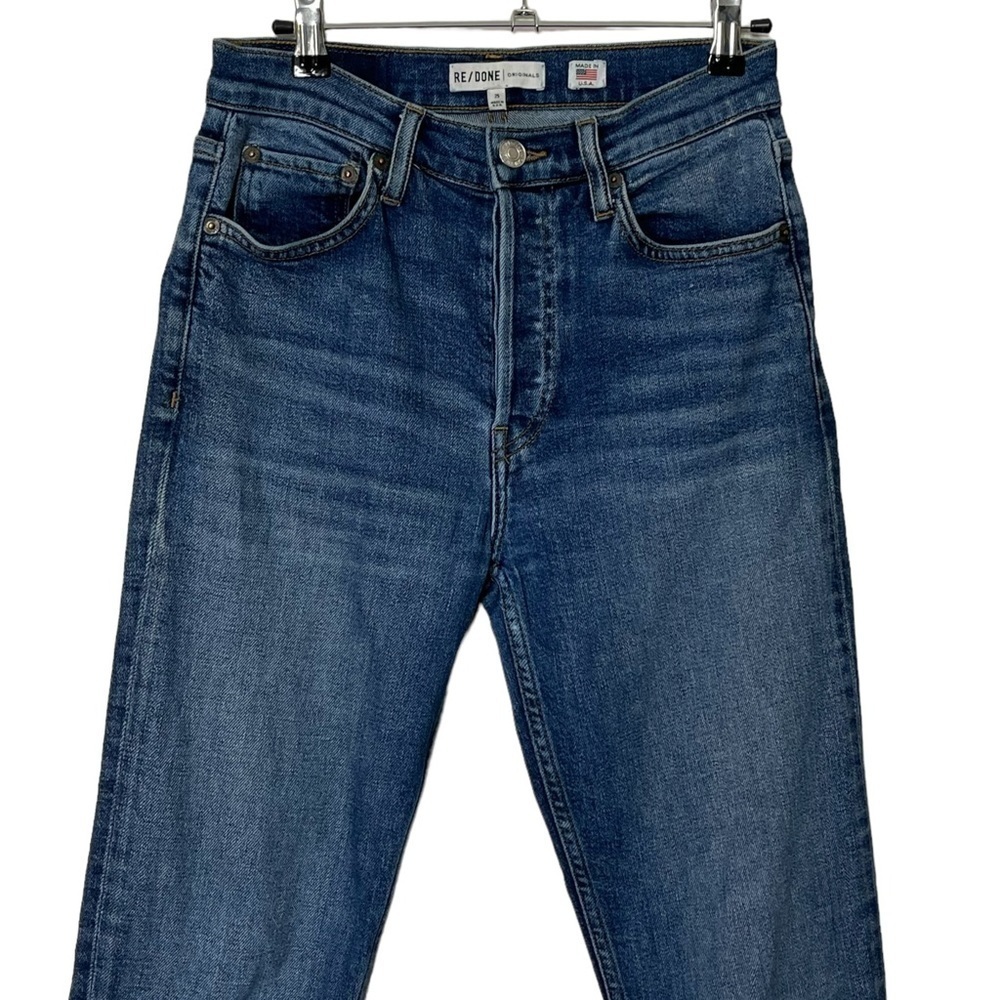RE/DONE Originals Ankle Crop Jeans Women's 25 Mid70s Blue High Rise Vintage Slim - Picture 4 of 16